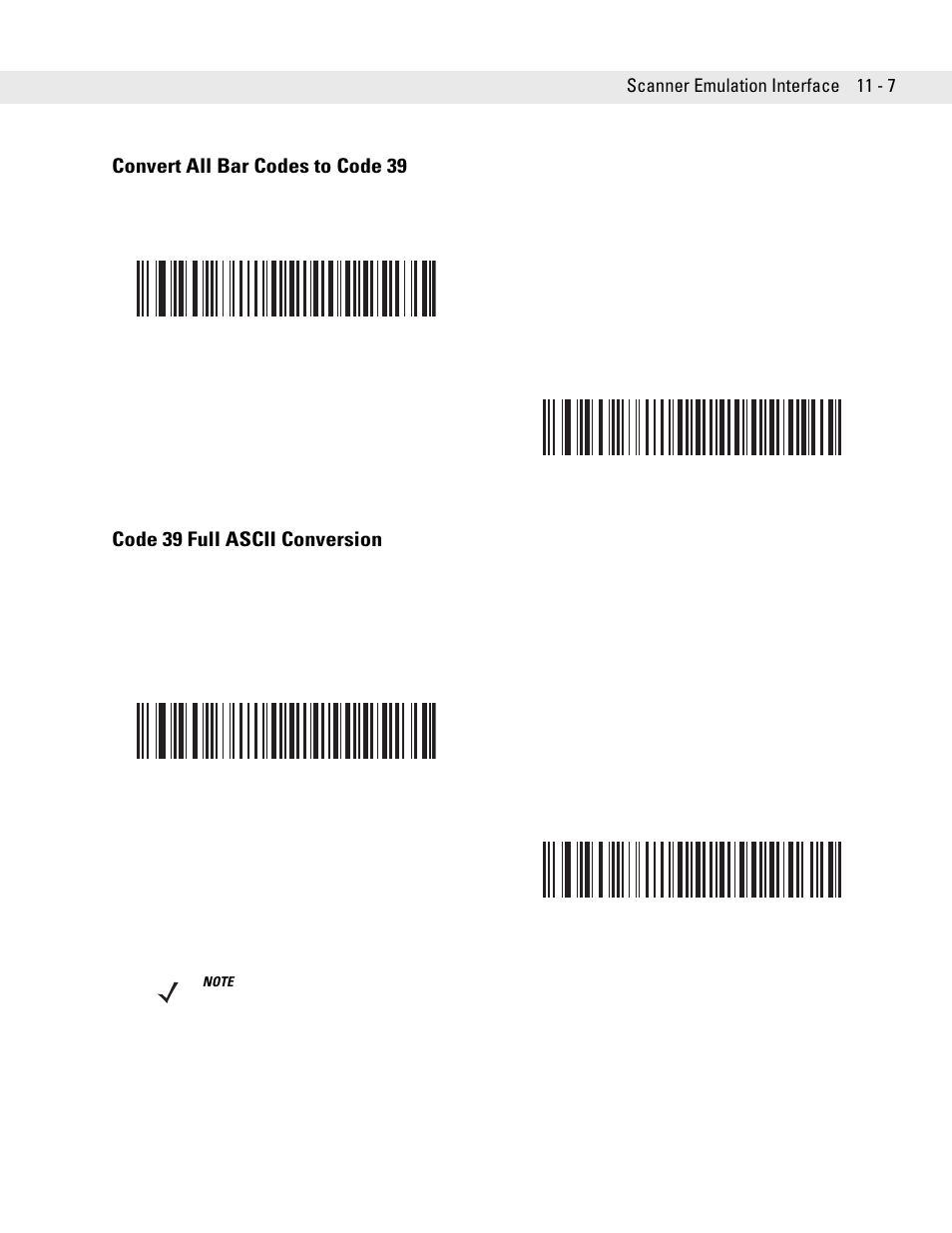 Convert all bar codes to code 39, Code 39 full ascii conversion | Symbol Technologies DS6708 User Manual | Page 157 / 382