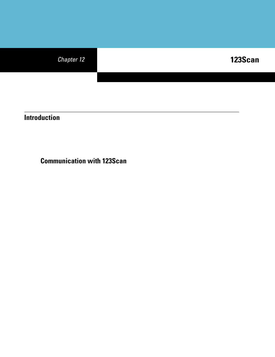 123scan, Introduction, Chapter 12: 123scan | Introduction -1, Chapter 12, 123scan, Communication with 123scan, Chapter 12 | Symbol Technologies DS6708 User Manual | Page 161 / 382