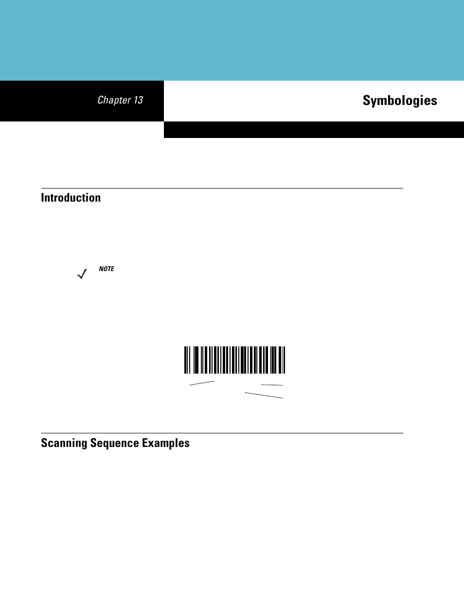 Symbologies, Introduction, Scanning sequence examples | Chapter 13: symbologies, Introduction -1 scanning sequence examples -1, Chapter 13 | Symbol Technologies DS6708 User Manual | Page 163 / 382