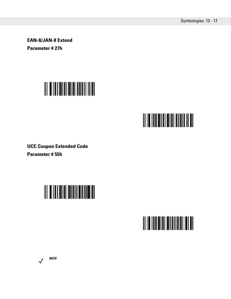 Ean-8/jan-8 extend, Ucc coupon extended code, Ean-8/jan-8 extend parameter # 27h | Ucc coupon extended code parameter # 55h | Symbol Technologies DS6708 User Manual | Page 179 / 382