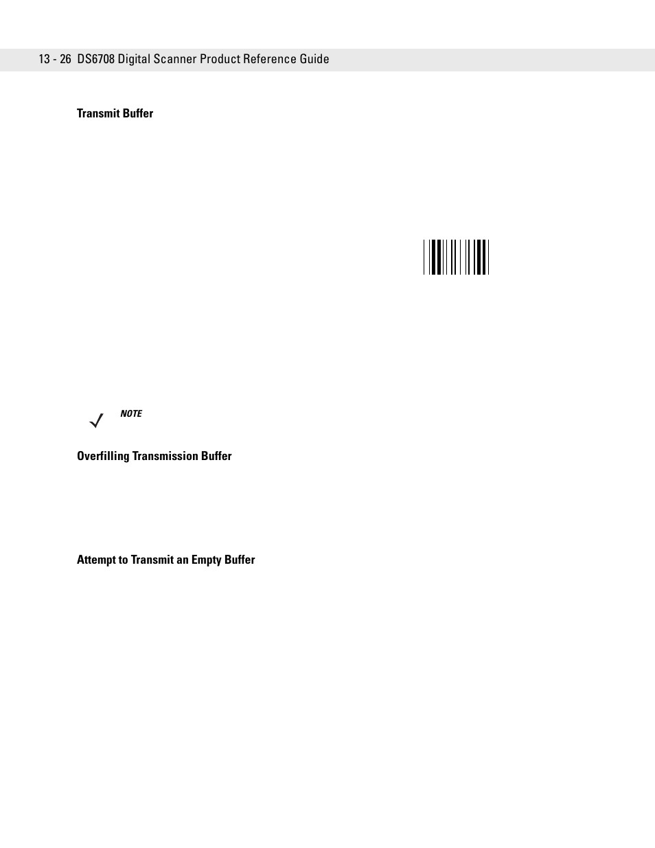 Transmit buffer, Overfilling transmission buffer, Attempt to transmit an empty buffer | Symbol Technologies DS6708 User Manual | Page 188 / 382