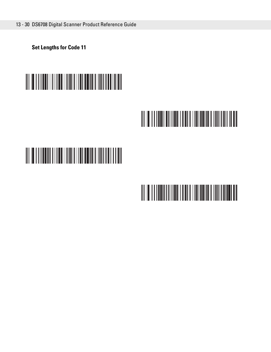 Set lengths for code 11 | Symbol Technologies DS6708 User Manual | Page 192 / 382