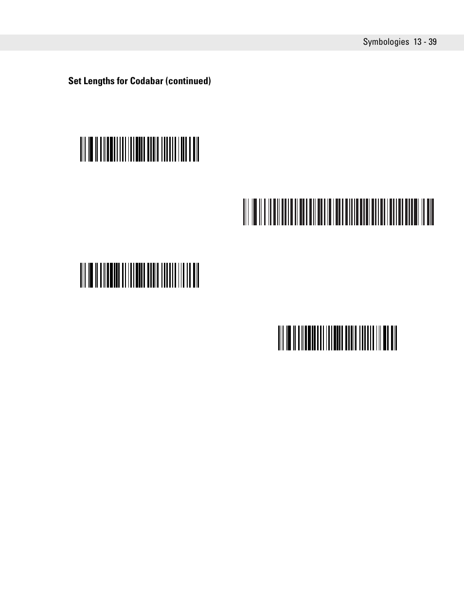 Set lengths for codabar (continued) | Symbol Technologies DS6708 User Manual | Page 201 / 382