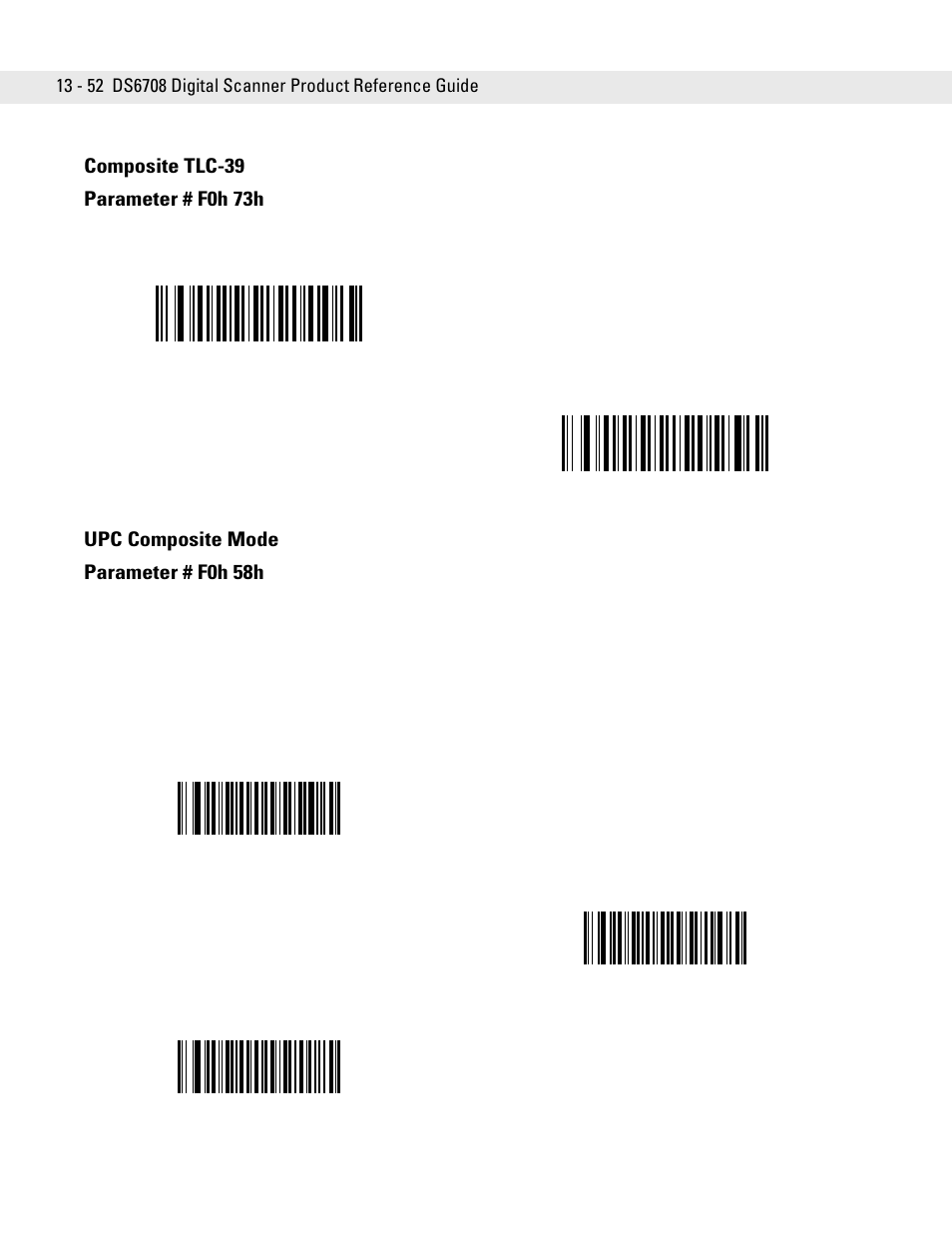 Composite tlc-39, Upc composite mode, Composite tlc-39 -52 upc composite mode -52 | Upc composite mode parameter # f0h 58h | Symbol Technologies DS6708 User Manual | Page 214 / 382