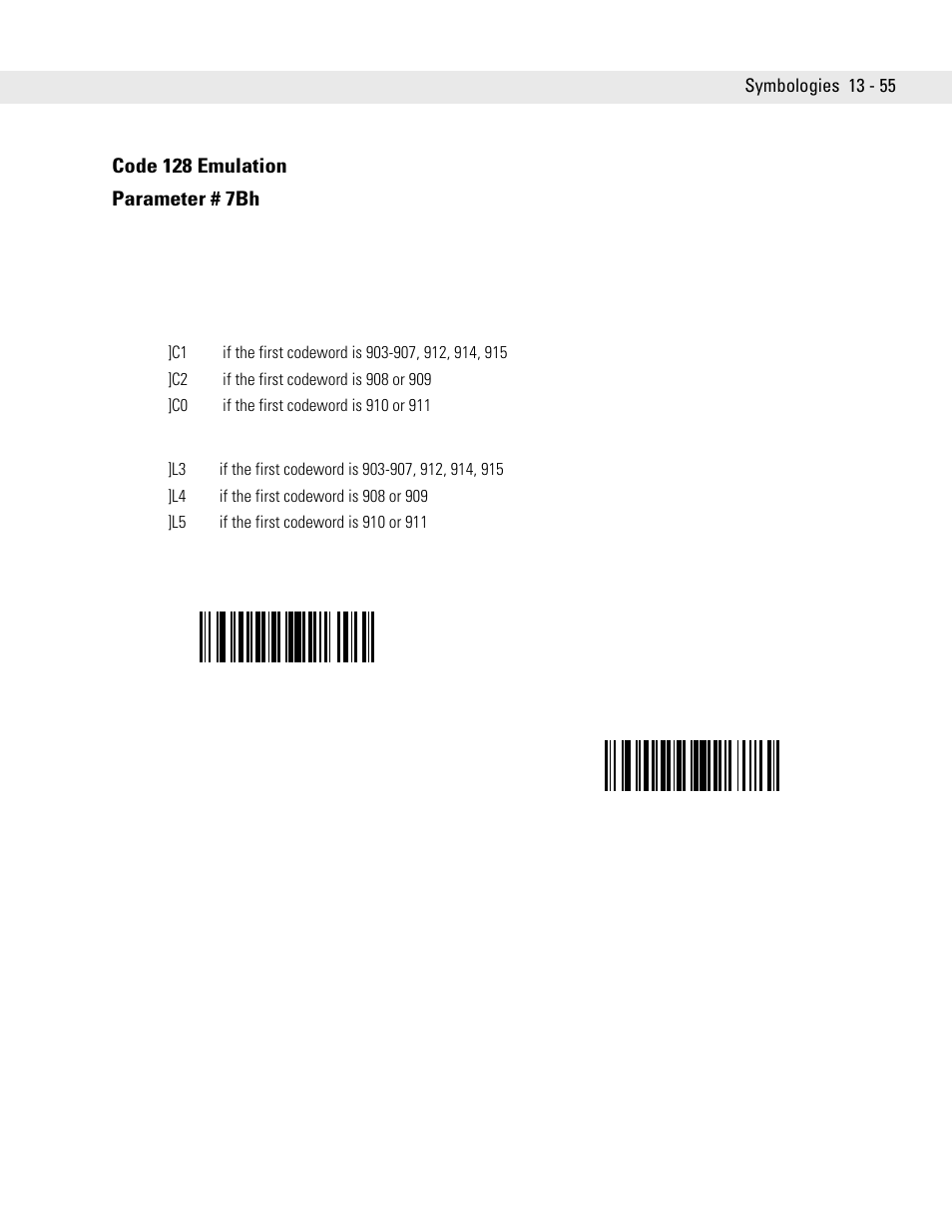 Code 128 emulation, Code 128 emulation -55 | Symbol Technologies DS6708 User Manual | Page 217 / 382