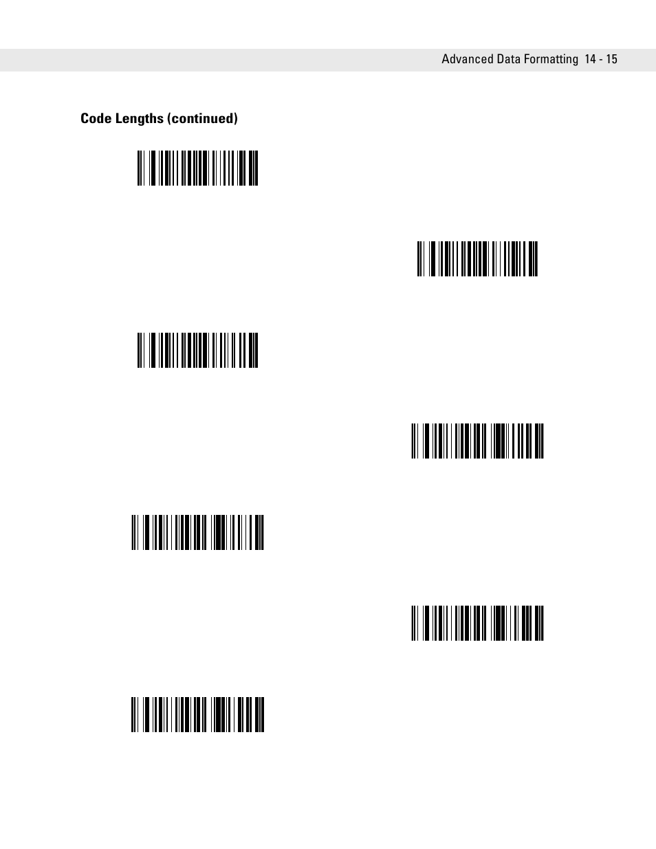 Code lengths (continued) | Symbol Technologies DS6708 User Manual | Page 239 / 382