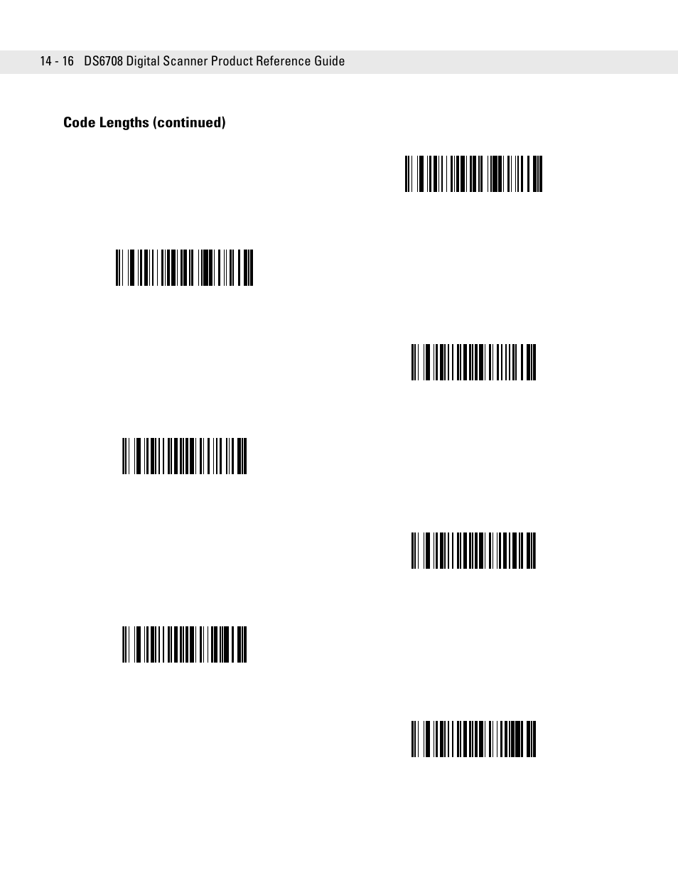 Code lengths (continued) | Symbol Technologies DS6708 User Manual | Page 240 / 382