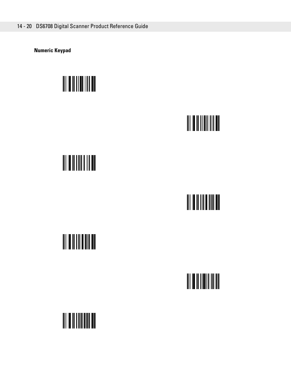 Numeric keypad, Numeric keypad -20, Ing the | Symbol Technologies DS6708 User Manual | Page 244 / 382