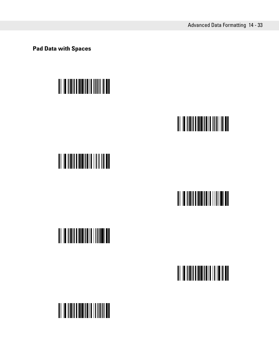 Pad data with spaces, Pad data with spaces -33 | Symbol Technologies DS6708 User Manual | Page 257 / 382