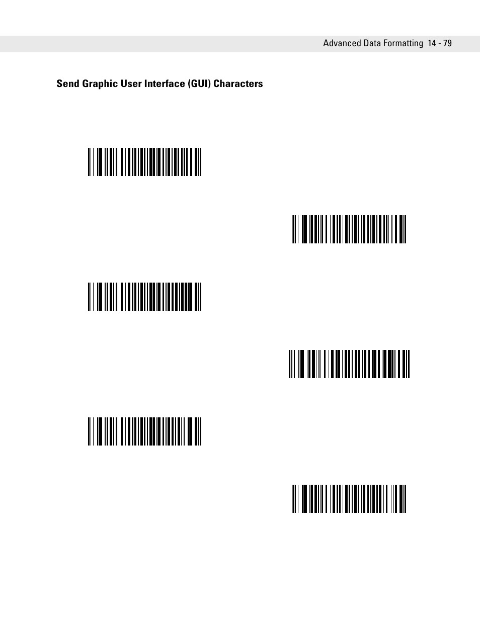 Send graphic user interface (gui) characters, Send graphic user interface (gui) characters -79 | Symbol Technologies DS6708 User Manual | Page 303 / 382