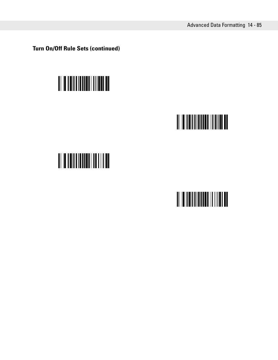 Turn on/off rule sets (continued) | Symbol Technologies DS6708 User Manual | Page 309 / 382