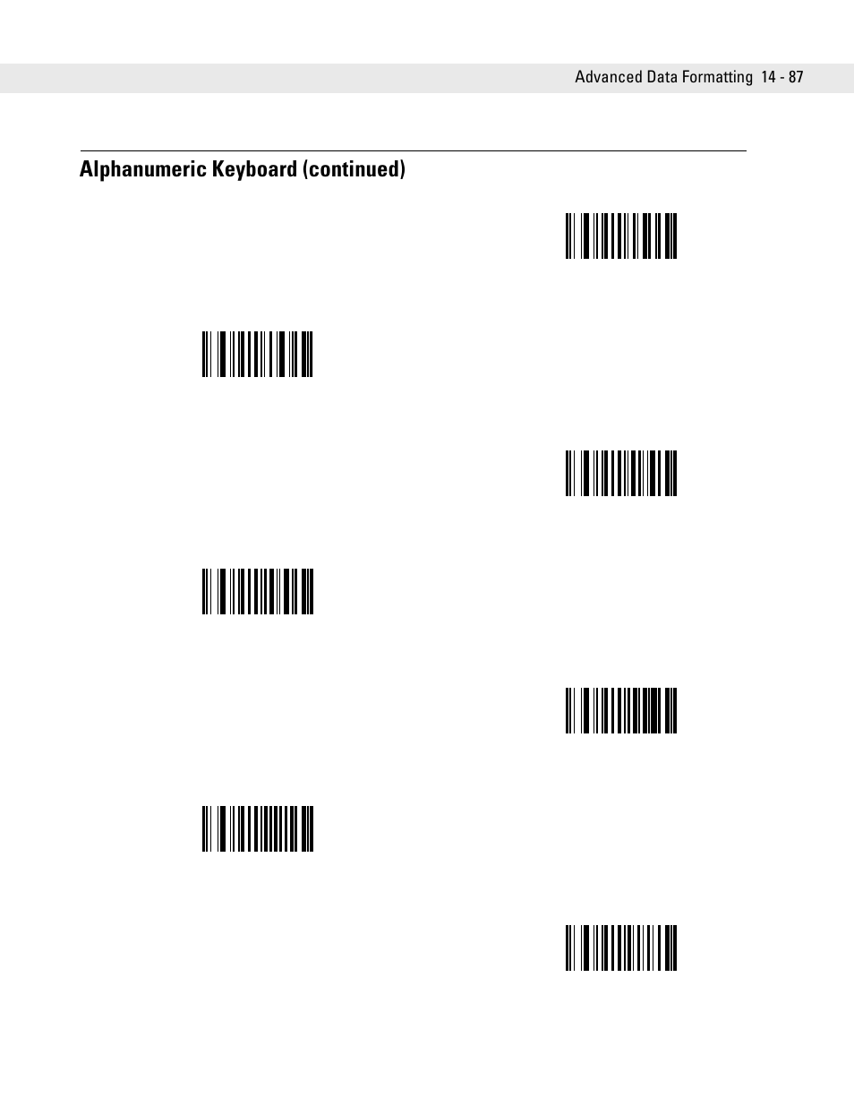 Alphanumeric keyboard (continued) | Symbol Technologies DS6708 User Manual | Page 311 / 382