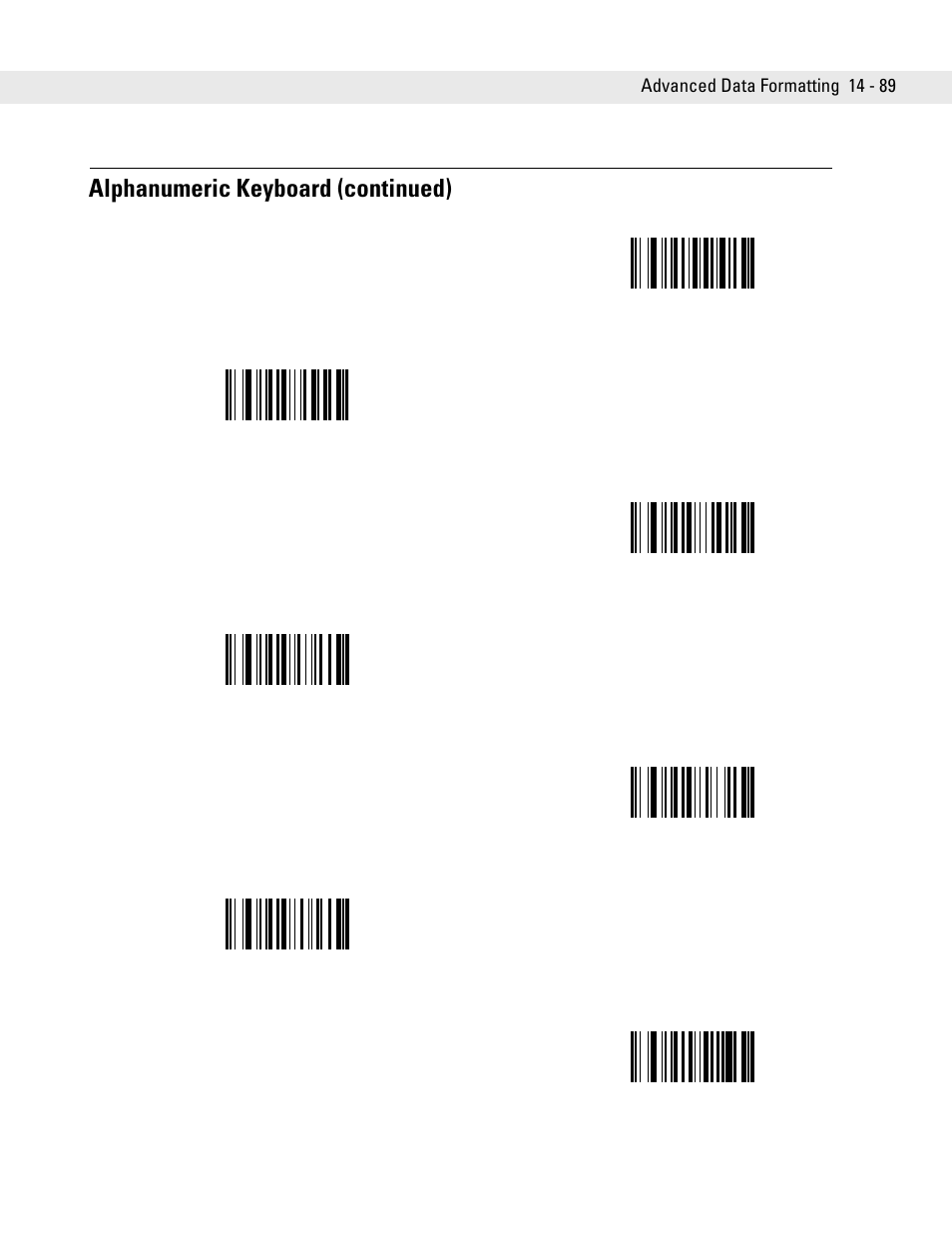 Alphanumeric keyboard (continued) | Symbol Technologies DS6708 User Manual | Page 313 / 382