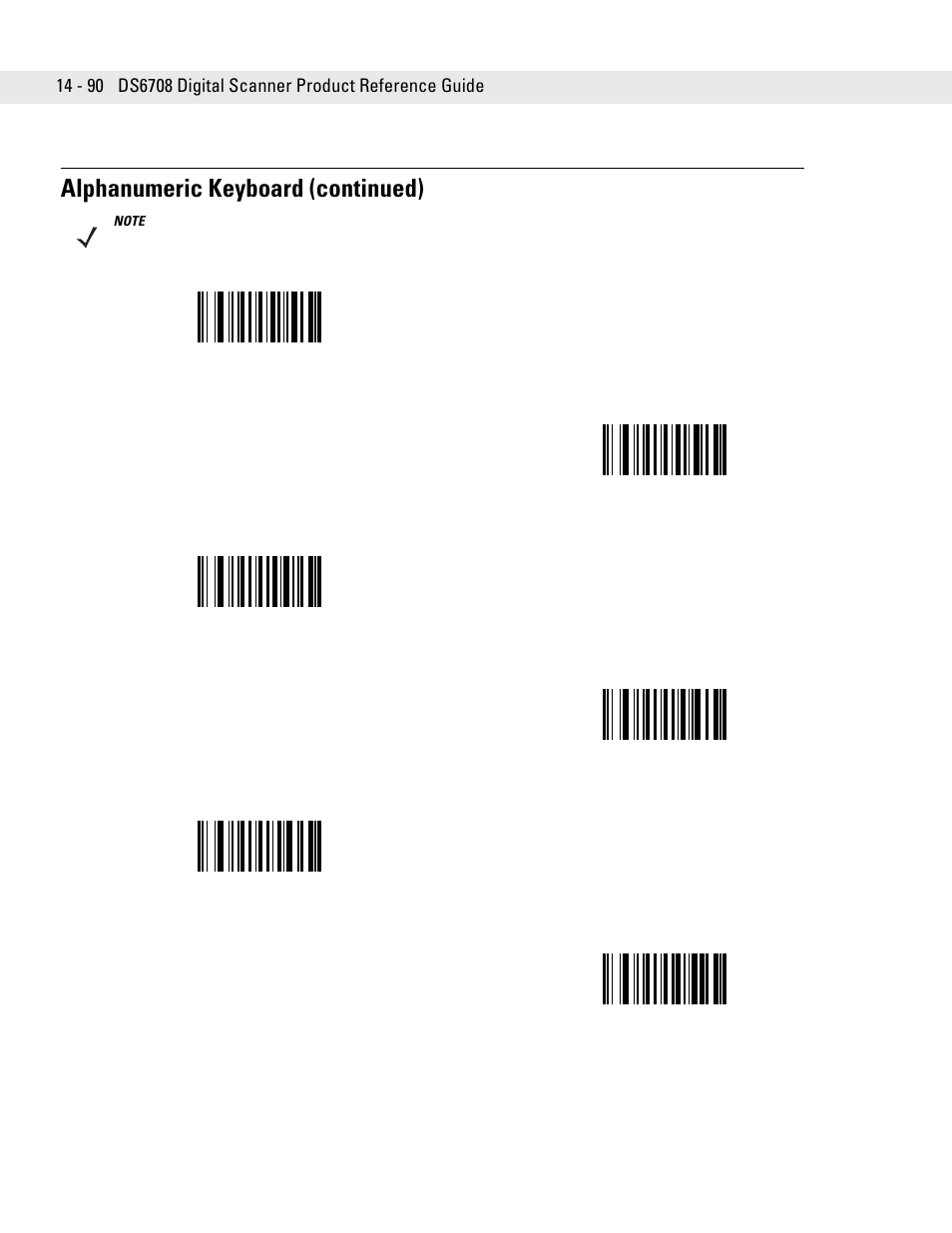 Alphanumeric keyboard (continued) | Symbol Technologies DS6708 User Manual | Page 314 / 382