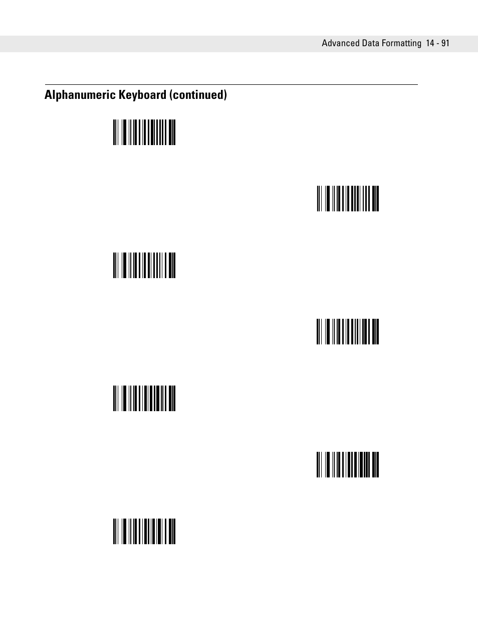Alphanumeric keyboard (continued) | Symbol Technologies DS6708 User Manual | Page 315 / 382