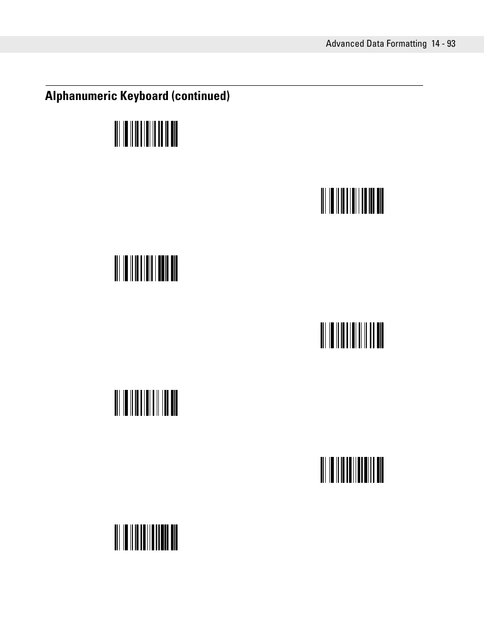 Alphanumeric keyboard (continued) | Symbol Technologies DS6708 User Manual | Page 317 / 382