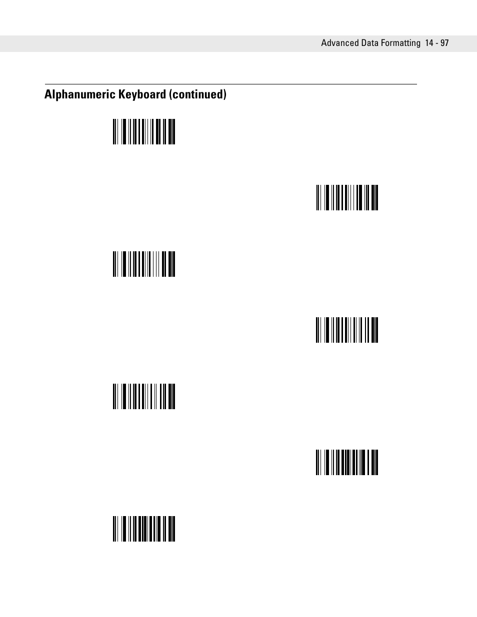 Alphanumeric keyboard (continued) | Symbol Technologies DS6708 User Manual | Page 321 / 382