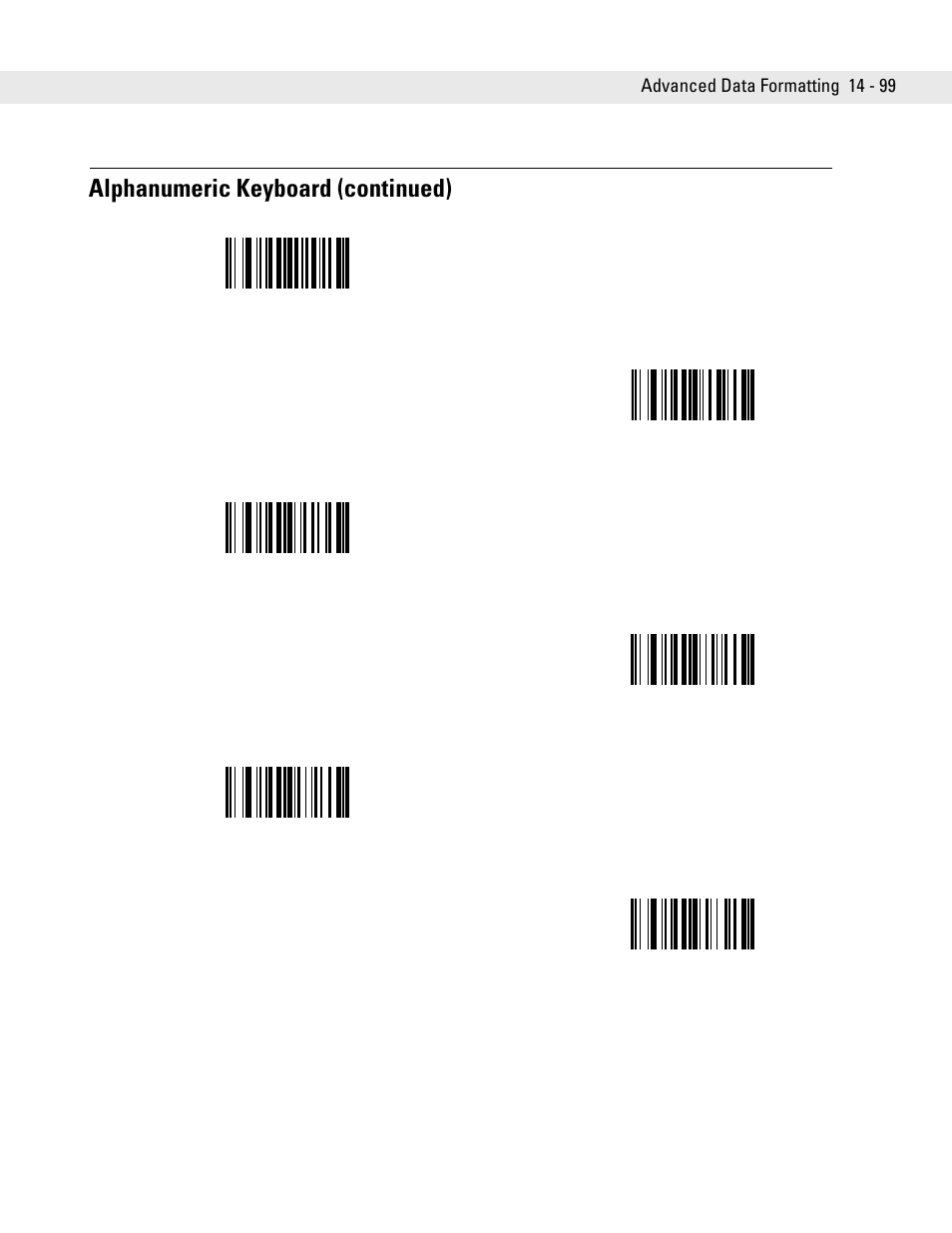 Alphanumeric keyboard (continued) | Symbol Technologies DS6708 User Manual | Page 323 / 382