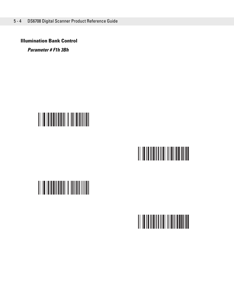 Illumination bank control, Illumination bank control -4, Illumination bank control parameter # f1h 3bh | Symbol Technologies DS6708 User Manual | Page 64 / 382