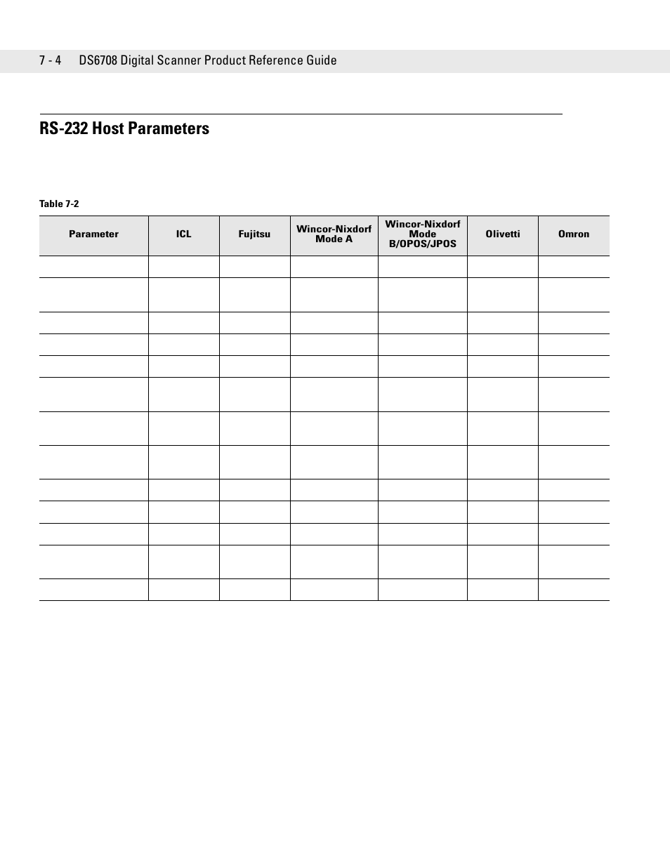 Rs-232 host parameters, Rs-232 host parameters -4 | Symbol Technologies DS6708 User Manual | Page 92 / 382