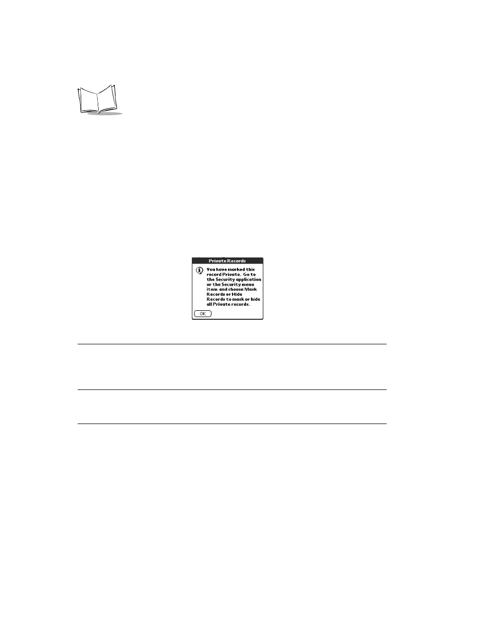 Marking private entries, Beaming information to other spt 1700 terminals, Marking private entries -30 | Symbol Technologies SPT 1700 User Manual | Page 106 / 394