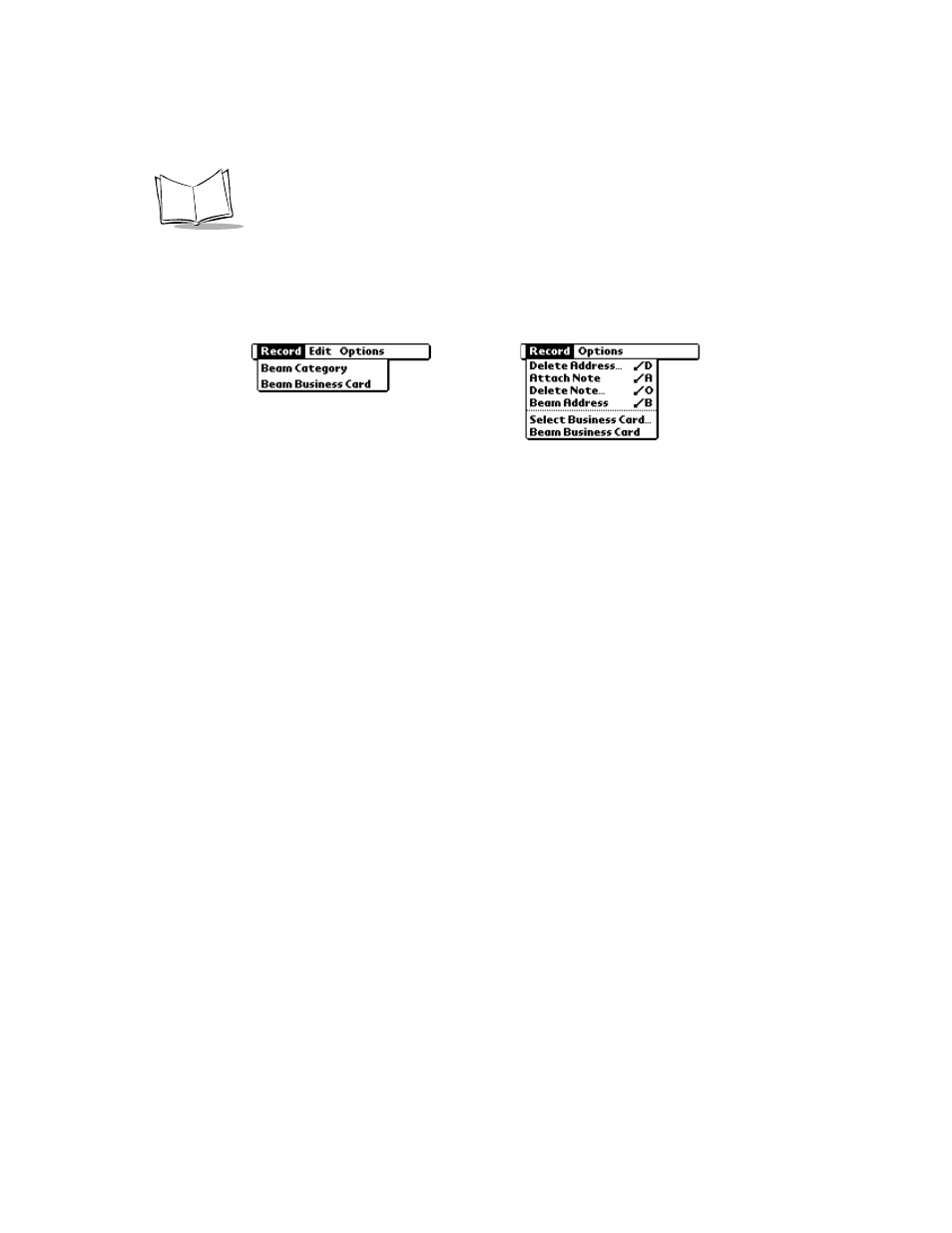 Record menu, Record menu -12 | Symbol Technologies SPT 1700 User Manual | Page 126 / 394