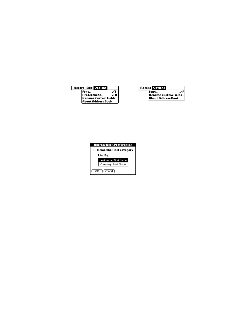 Options menu, Options menu -13 | Symbol Technologies SPT 1700 User Manual | Page 127 / 394