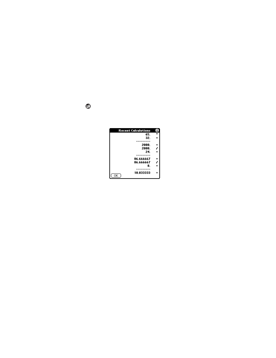 Recent calculations, Recent calculations -5 | Symbol Technologies SPT 1700 User Manual | Page 133 / 394