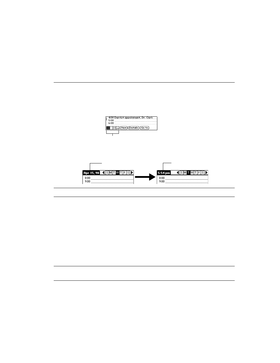 Changing the date book view, Working in week view, Changing the date book view -13 | Working in week view -13 | Symbol Technologies SPT 1700 User Manual | Page 147 / 394