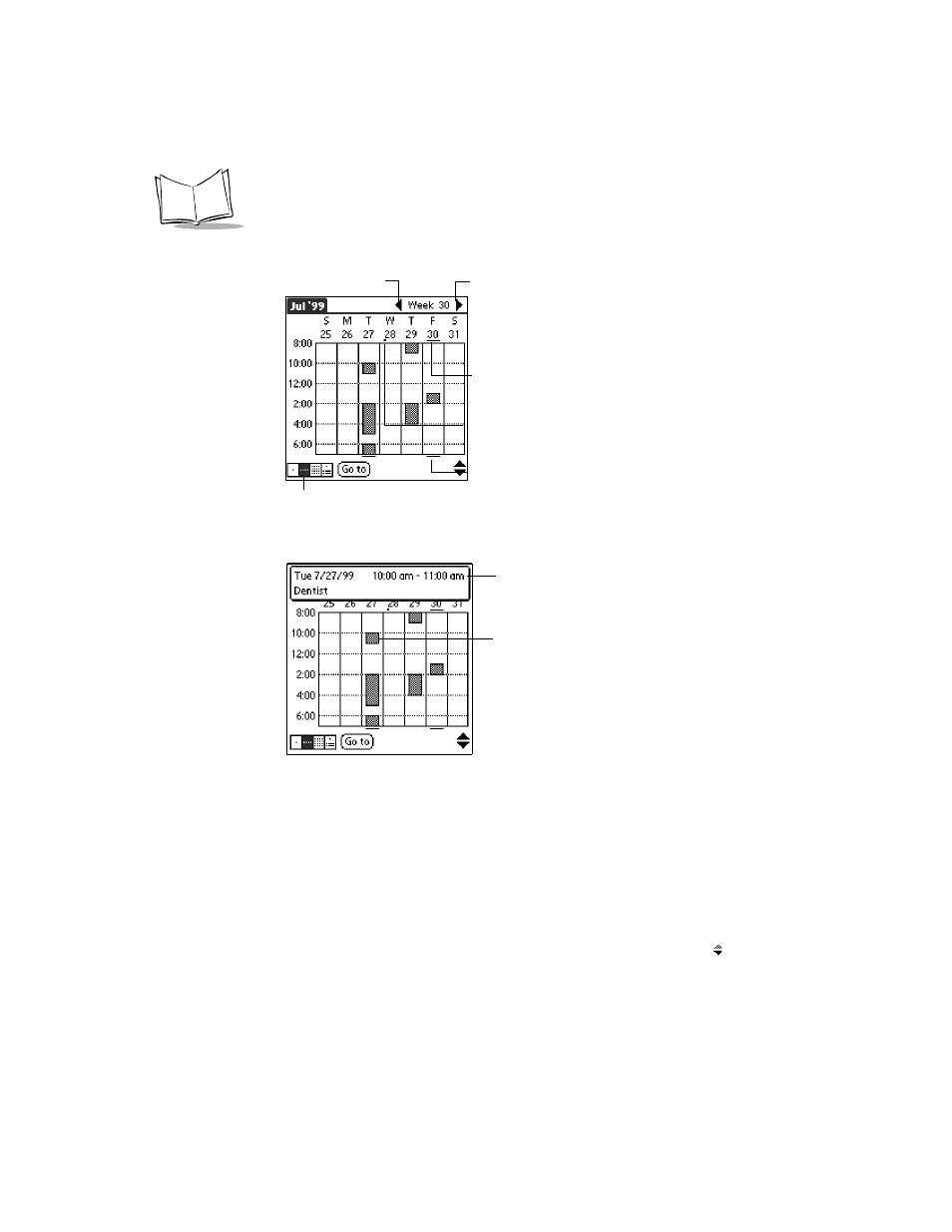 Tips for using week view | Symbol Technologies SPT 1700 User Manual | Page 148 / 394