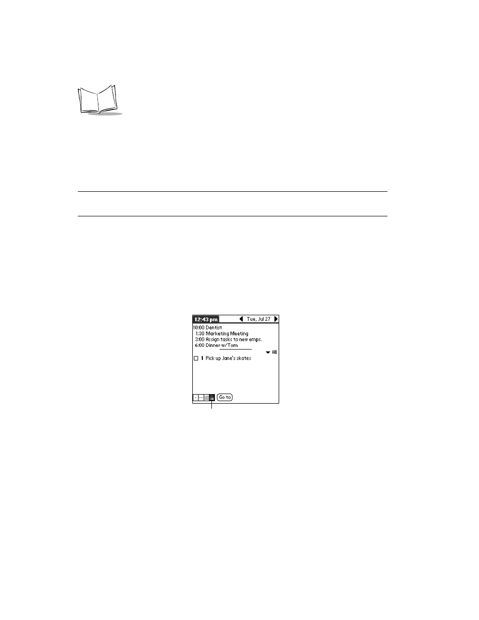 Working in agenda view, Working in agenda view -16 | Symbol Technologies SPT 1700 User Manual | Page 150 / 394