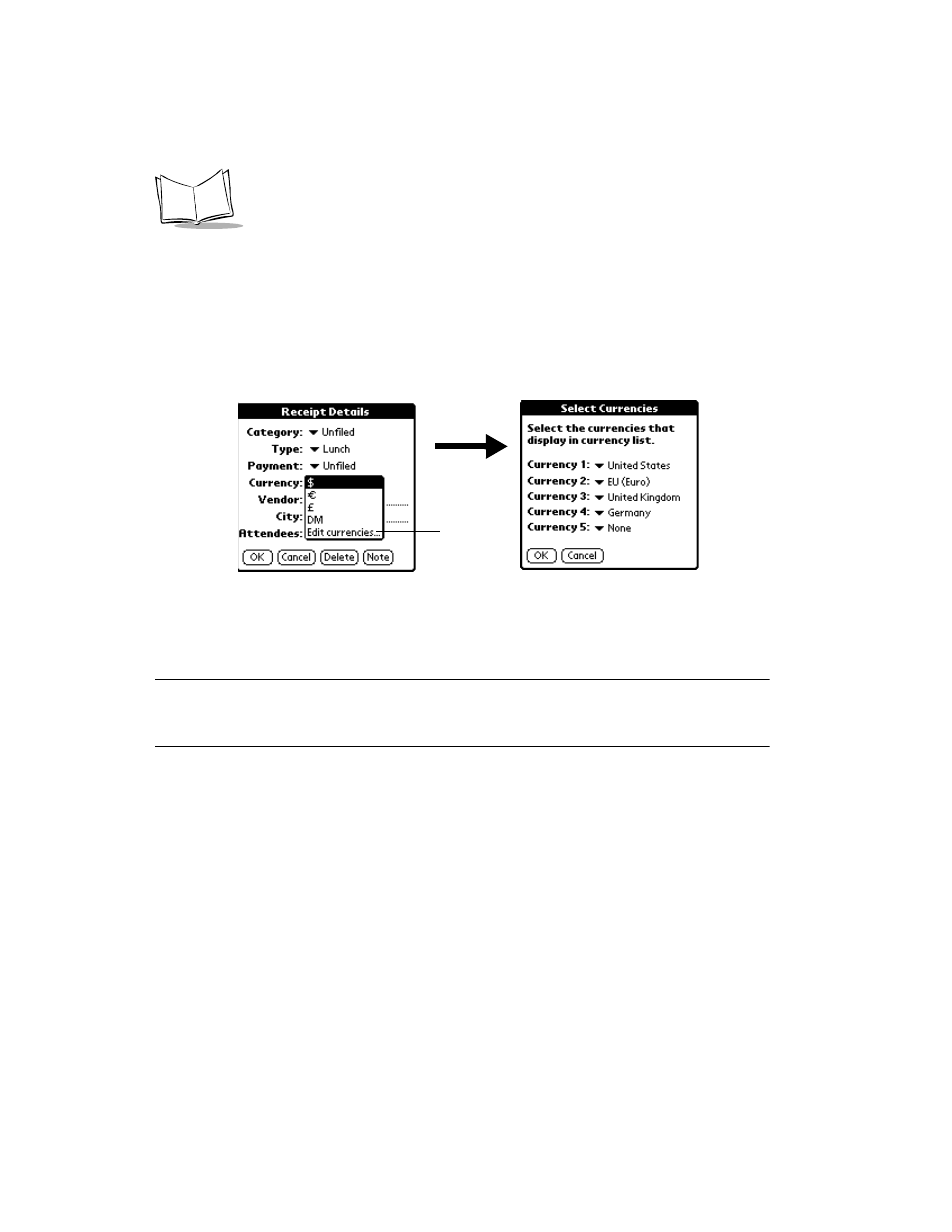 Customizing the currency pick list, Customizing the currency pick list -8 | Symbol Technologies SPT 1700 User Manual | Page 162 / 394