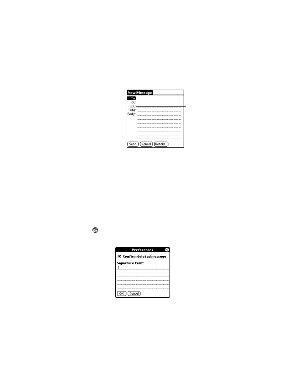 Adding a signature to your message, Adding a signature to your message -13, Adding a | Signature to your message | Symbol Technologies SPT 1700 User Manual | Page 239 / 394