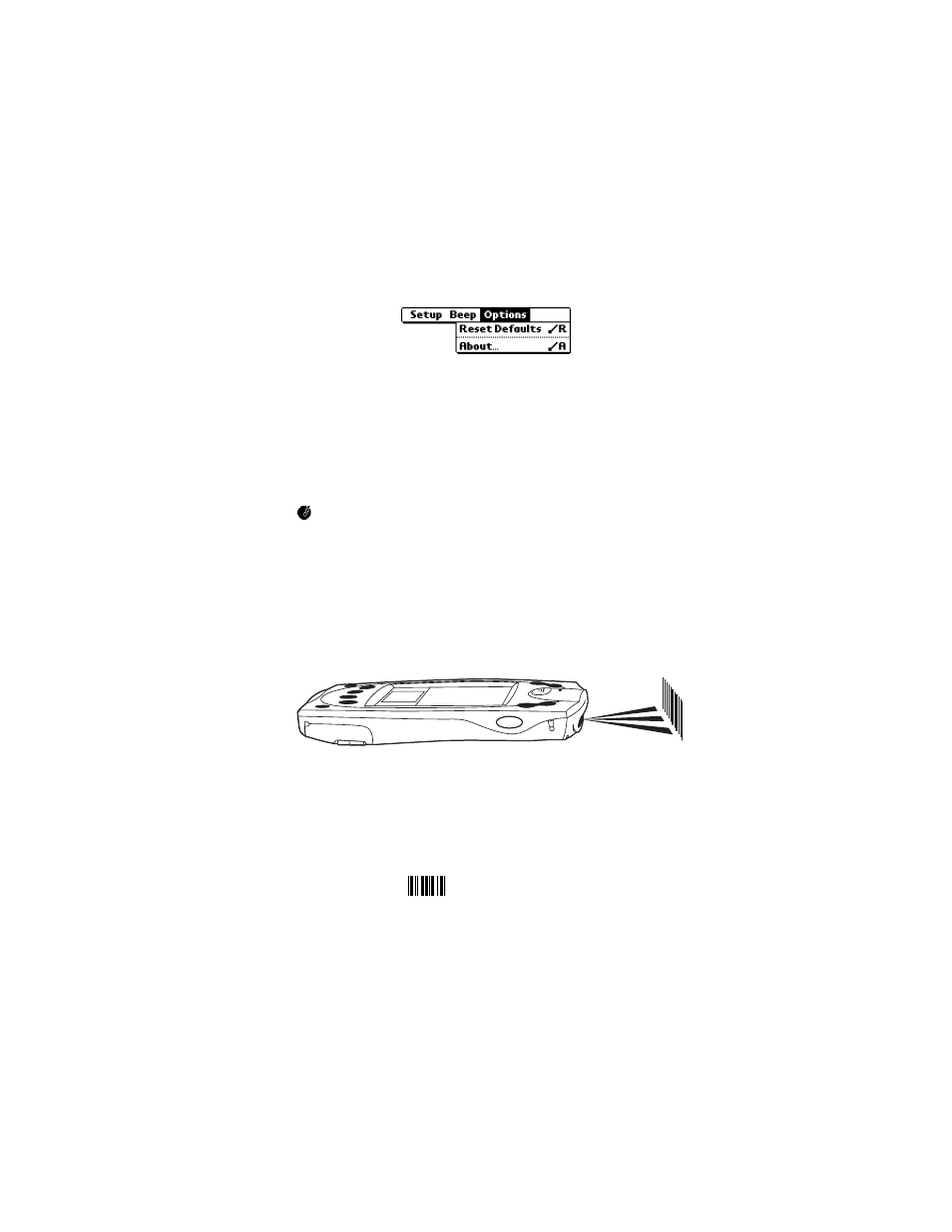 Scanning 1-d bar codes using demo scan, Barcode application | Symbol Technologies SPT 1700 User Manual | Page 325 / 394