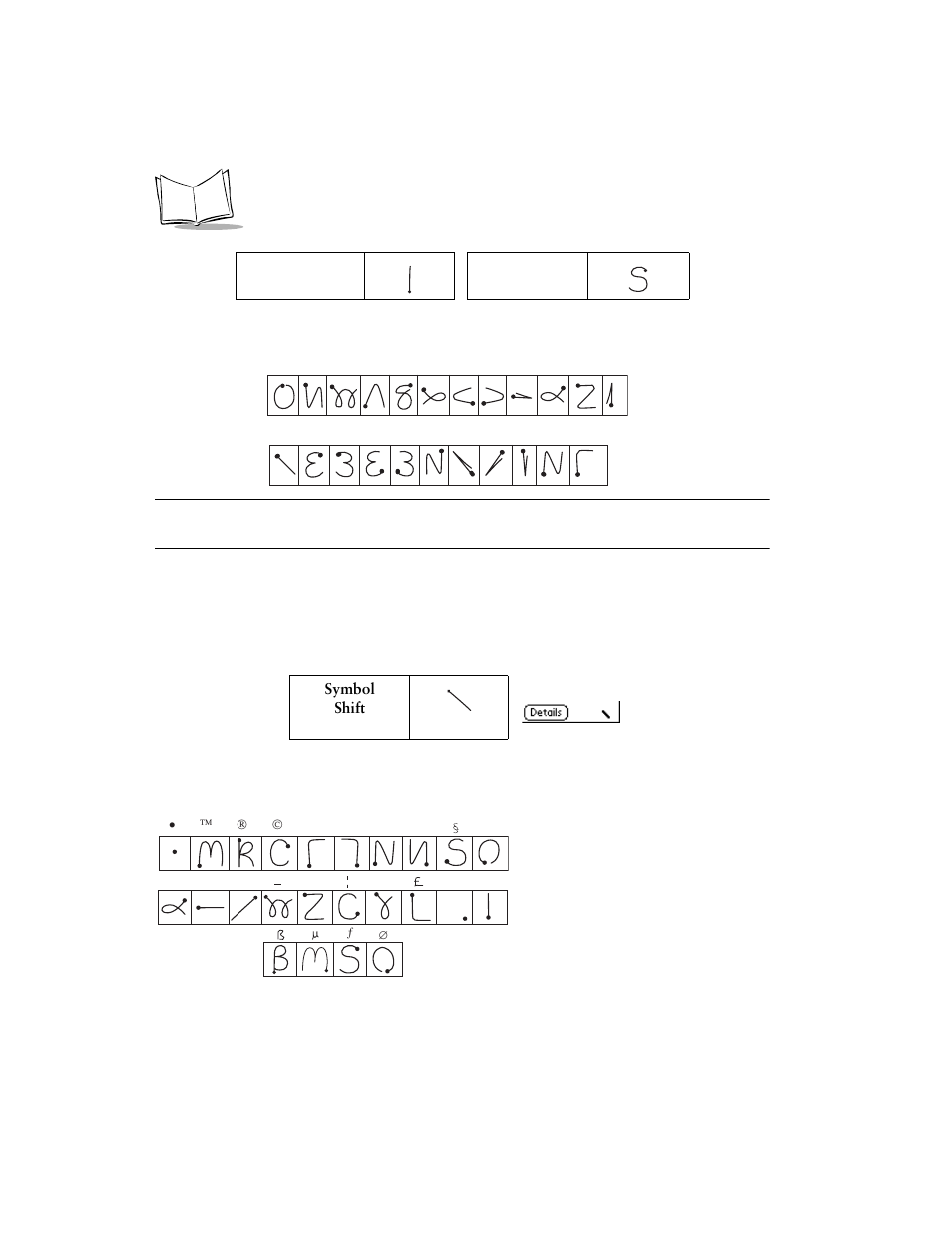 Writing symbols and extended characters, Writing symbols and extended characters -14, Additional graffiti punctuation | Symbol Technologies SPT 1700 User Manual | Page 90 / 394