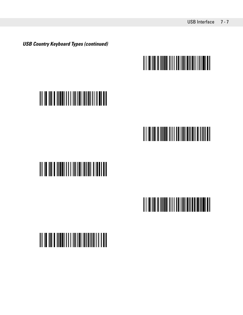 Usb country keyboard types (continued) | Symbol Technologies DS6707 User Manual | Page 105 / 366