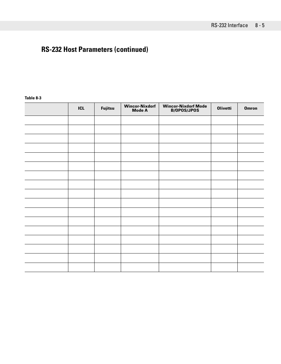 Rs-232 host parameters (continued) | Symbol Technologies DS6707 User Manual | Page 125 / 366