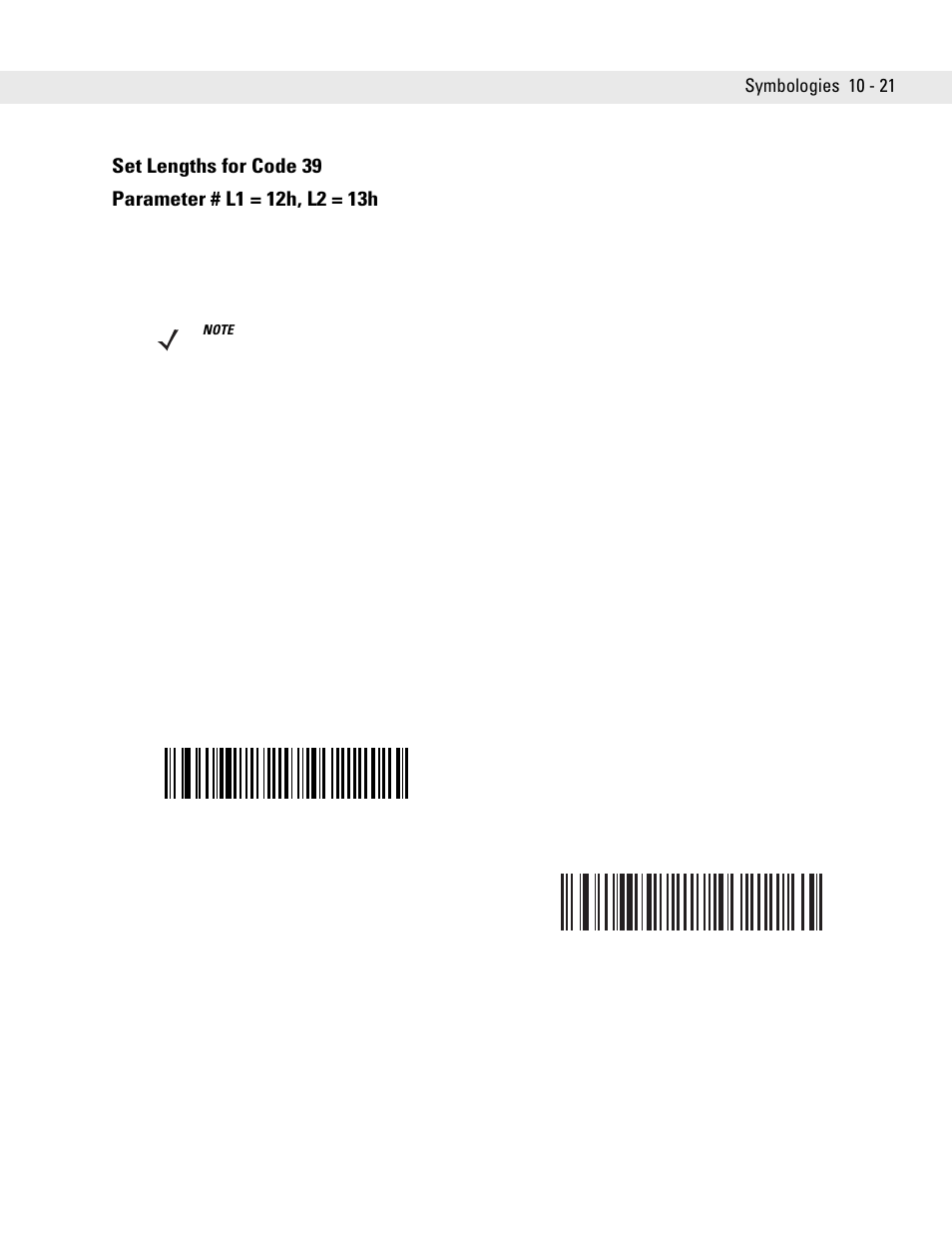 Set lengths for code 39, Set lengths for code 39 -21 | Symbol Technologies DS6707 User Manual | Page 167 / 366