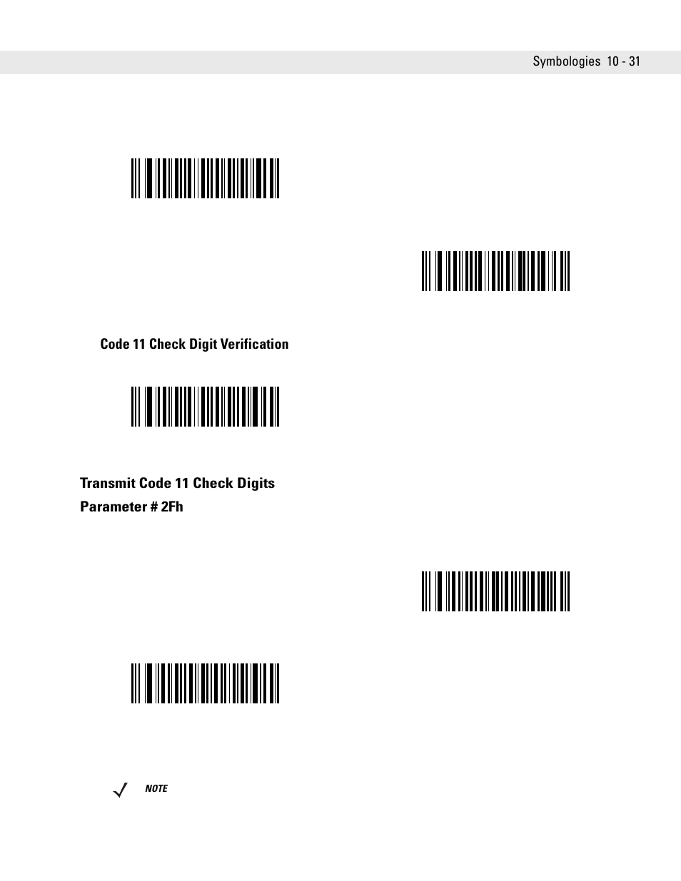 Transmit code 11 check digits, Transmit code 11 check digits -31 | Symbol Technologies DS6707 User Manual | Page 177 / 366