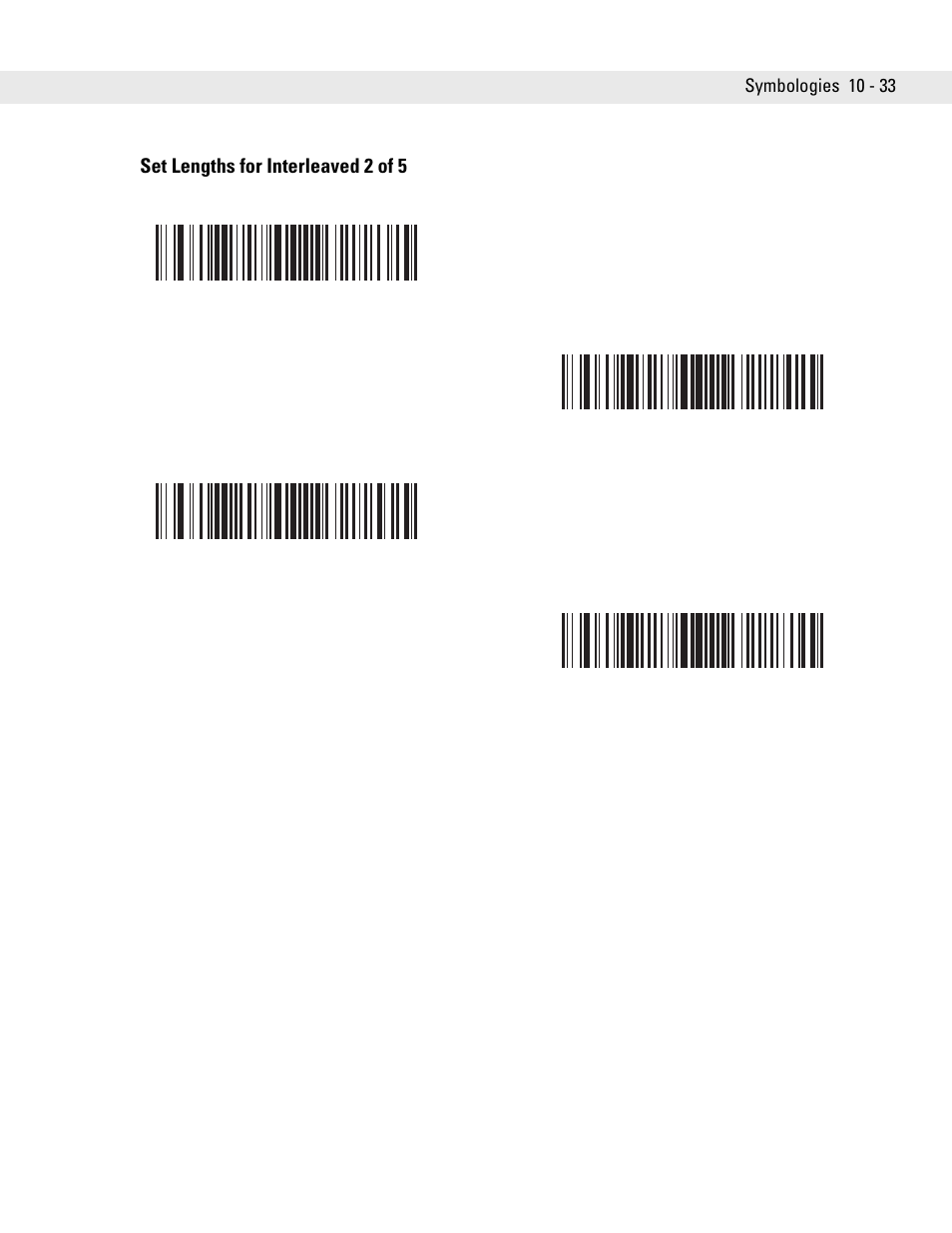 Set lengths for interleaved 2 of 5 | Symbol Technologies DS6707 User Manual | Page 179 / 366