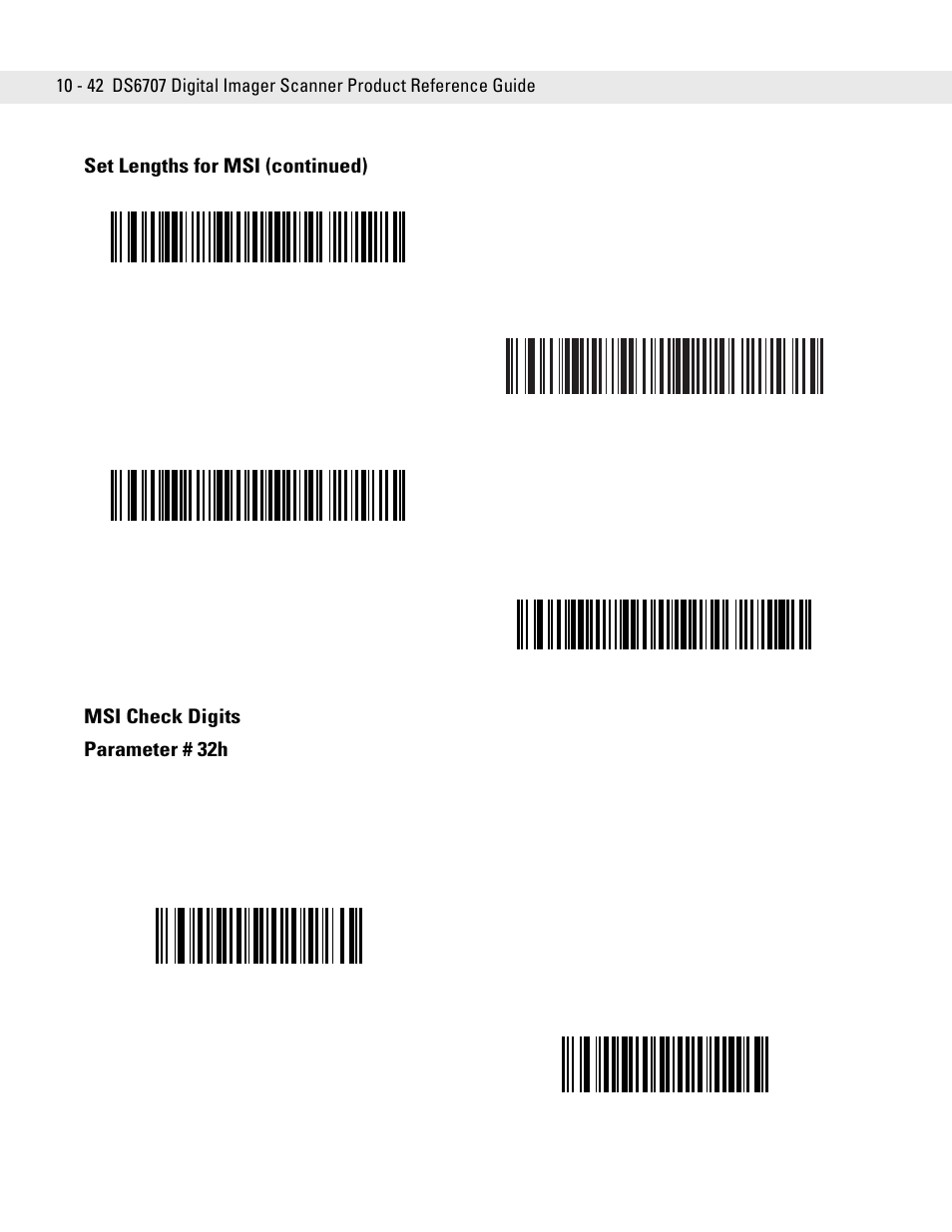 Msi check digits, Msi check digits -42 | Symbol Technologies DS6707 User Manual | Page 188 / 366