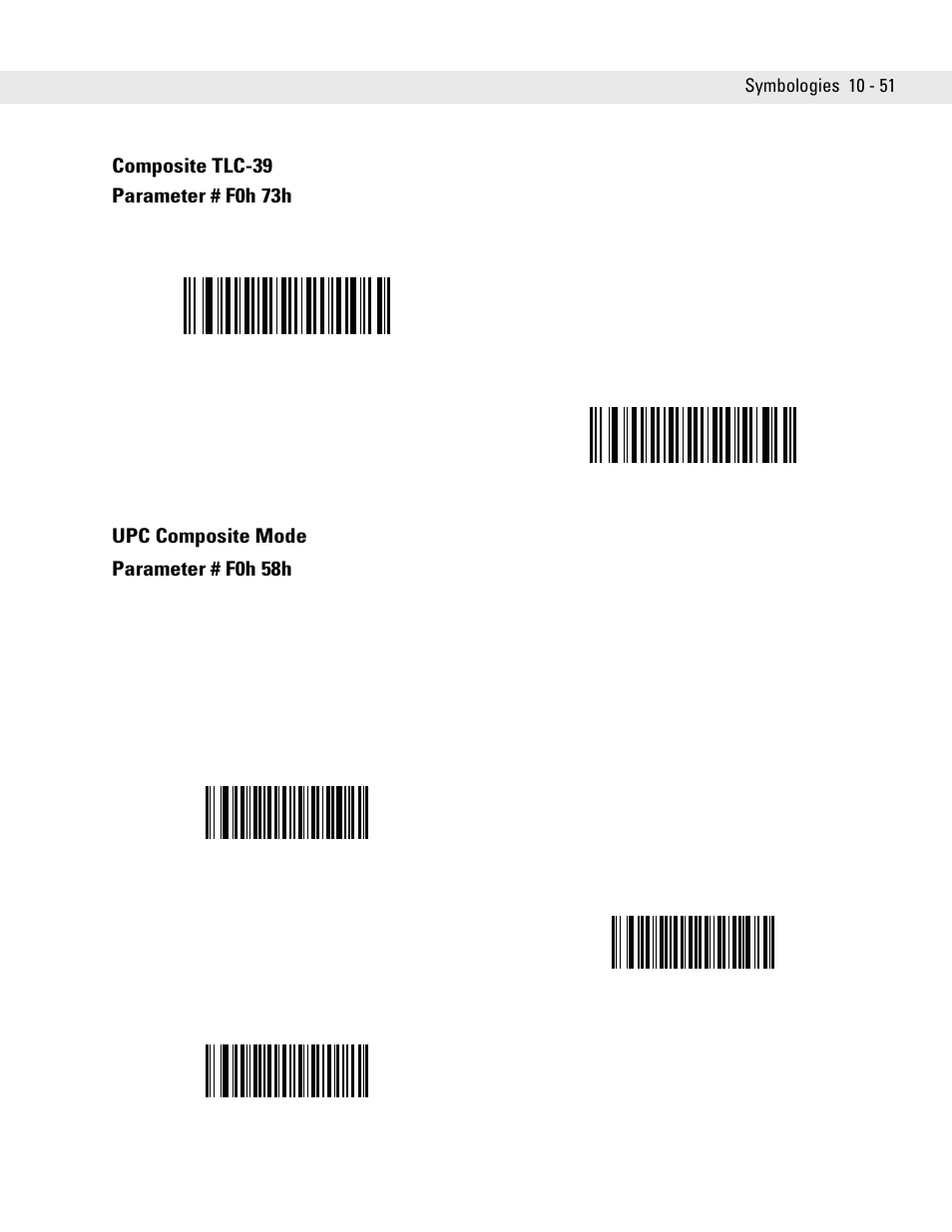 Composite tlc-39, Upc composite mode, Composite tlc-39 -51 upc composite mode -51 | Upc composite mode parameter # f0h 58h | Symbol Technologies DS6707 User Manual | Page 197 / 366