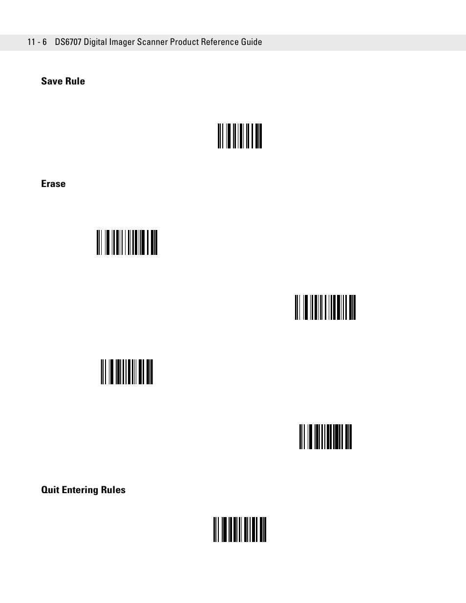 Save rule, Erase, Quit entering rules | Save rule -6 erase -6 quit entering rules -6 | Symbol Technologies DS6707 User Manual | Page 214 / 366