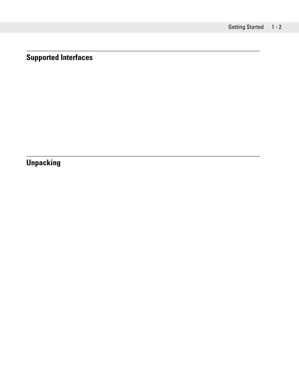Supported interfaces, Unpacking, Supported interfaces -2 unpacking -2 | Symbol Technologies DS6707 User Manual | Page 23 / 366