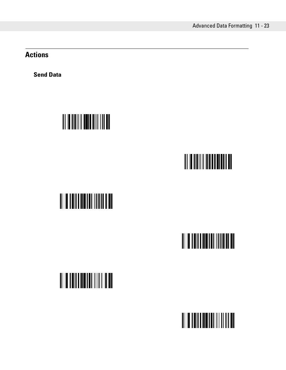 Actions, Send data, Actions -23 | Send data -23 | Symbol Technologies DS6707 User Manual | Page 231 / 366