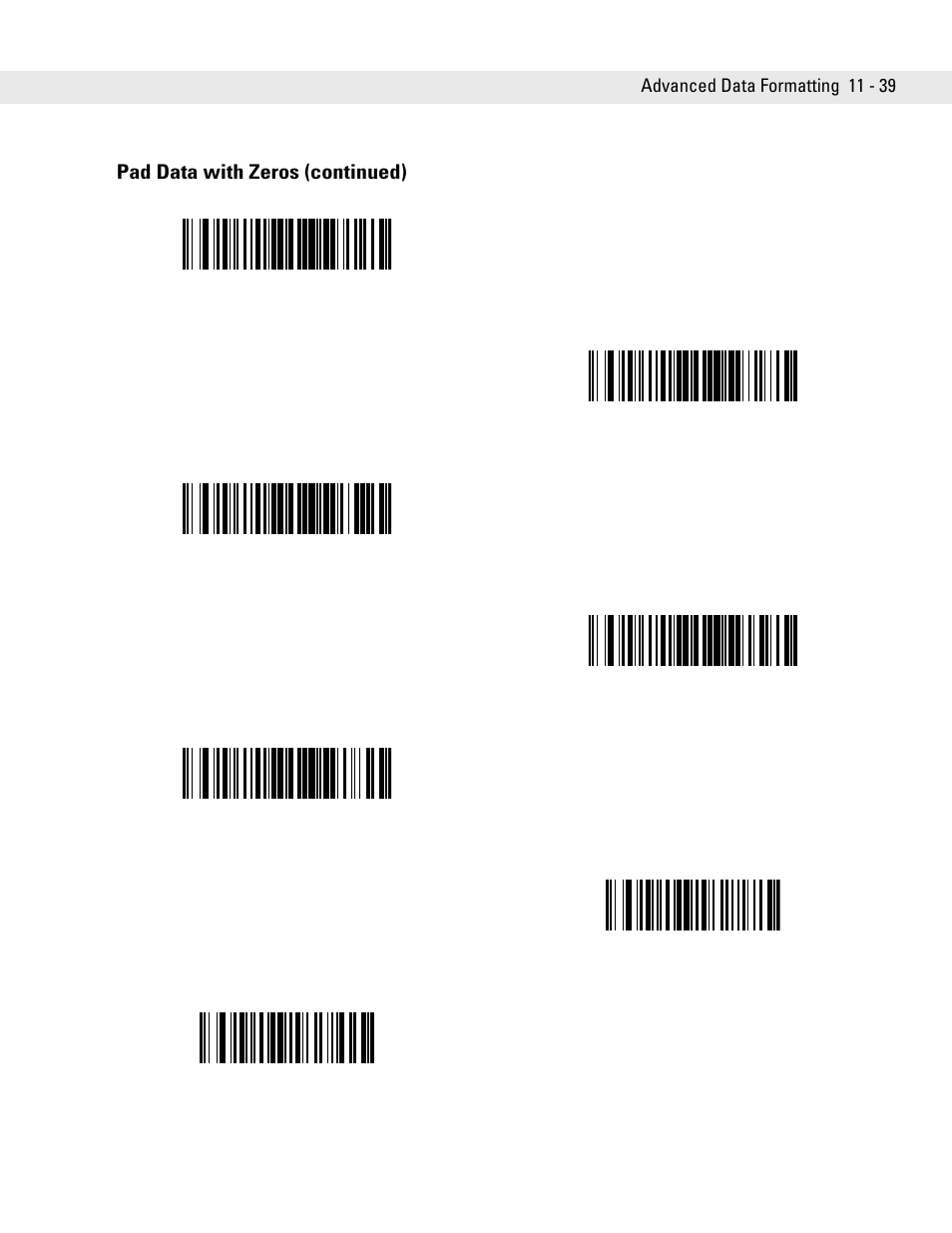 Pad data with zeros (continued) | Symbol Technologies DS6707 User Manual | Page 247 / 366