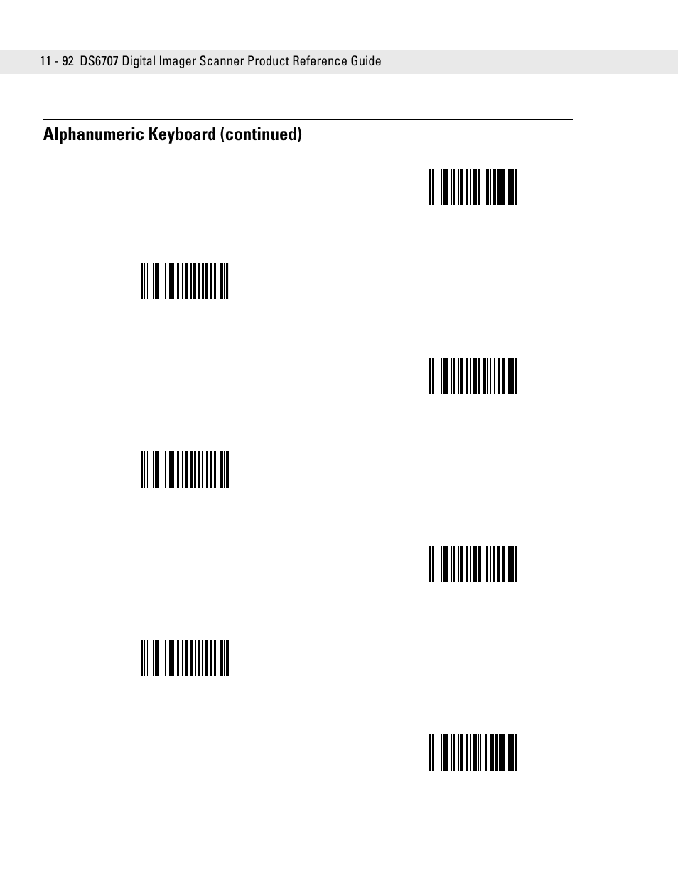 Alphanumeric keyboard (continued) | Symbol Technologies DS6707 User Manual | Page 300 / 366