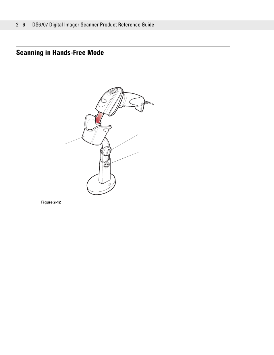 Scanning in hands-free mode, Scanning in hands-free mode -6 | Symbol Technologies DS6707 User Manual | Page 32 / 366