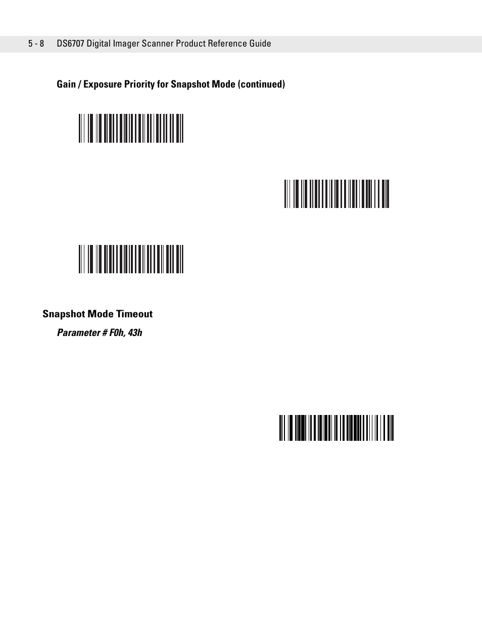 Snapshot mode timeout, Snapshot mode timeout -8, To adju | Symbol Technologies DS6707 User Manual | Page 68 / 366