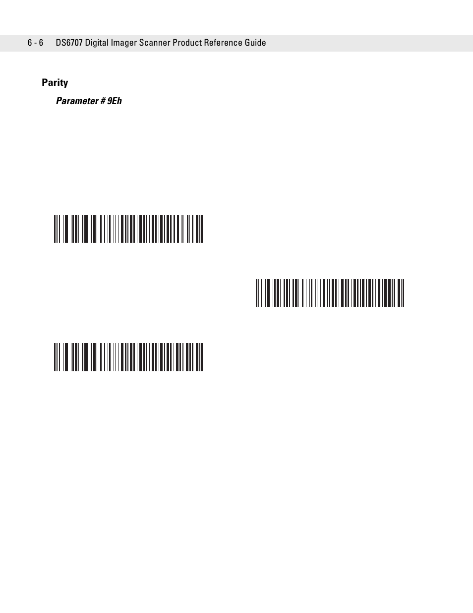 Parity, Parity -6, Parity parameter # 9eh | Symbol Technologies DS6707 User Manual | Page 88 / 366